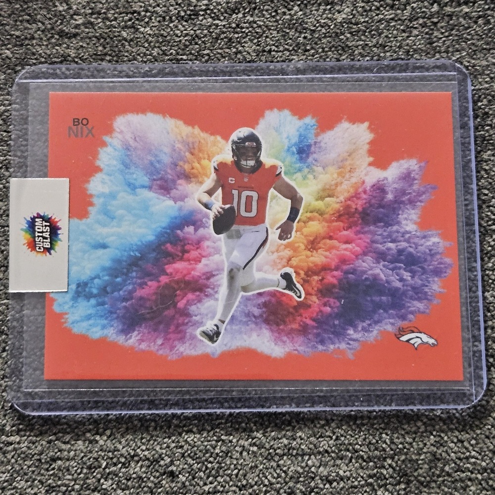 Bo Nix CUSTOM Colorblast Football Card